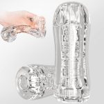 Manual Sucking Extrusion Male Masturbators, Portable Transparent Pocket Pussy Stroker with Vagina Textured Blowjob Machine Sex Toys Penis TPE Masturbation Sleeve for Men : Health & Household