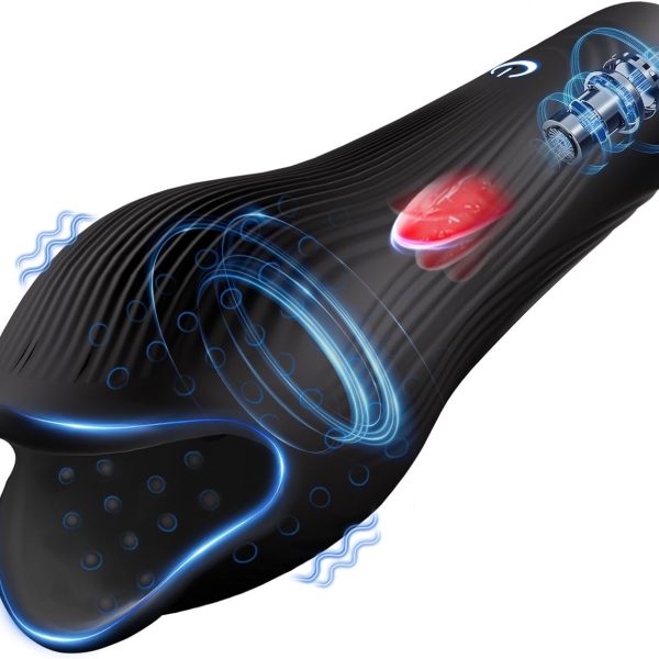 Male Sex Toys for Men Penis Vibrator - Male Masturbator with 10 Vibrating & Licking Training Tongue Stimulation for Glans & 360° Wrapped Sex Machine Stroker, Adult Sex Toys & Games for Gay Men : Health & Household