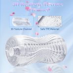 Male Masturbator Sex Toys - Adult Sex Toy Pocket Pussy, TPE Male Masturbation Sleeve, Penis Training Sex Toy for Men, 3D Realistic Texture Spiral Tunnel Stroker, Couple Sex Toys & Game (Clear) : Health & Household - Image 2