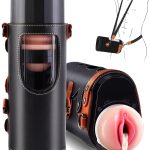Automatic Male Masturbator Sex Toys - Hands Free Visible Pocket Pussy with 10 Thrusting & 2 Realistic Sleeves & Wearable Strap Adult Toy Blowjob Machine for Men Pleasure | 50db Quiet : Health & Household
