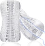 Male Masturbator Sex Toys - Adult Sex Toy Pocket Pussy, TPE Male Masturbation Sleeve, Penis Training Sex Toy for Men, 3D Realistic Texture Spiral Tunnel Stroker, Couple Sex Toys & Game (Clear) : Health & Household
