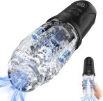 Male Masturbator Sex Toys - Transparent Penis Pump with 7 Vibrating & 7 Sucking Modes, Male Sex Toys for Men Sex Toy Squeezable Pocket Pussy LCD Display Adult Toys, Blowjob Sex Machine Stroker : Health & Household
