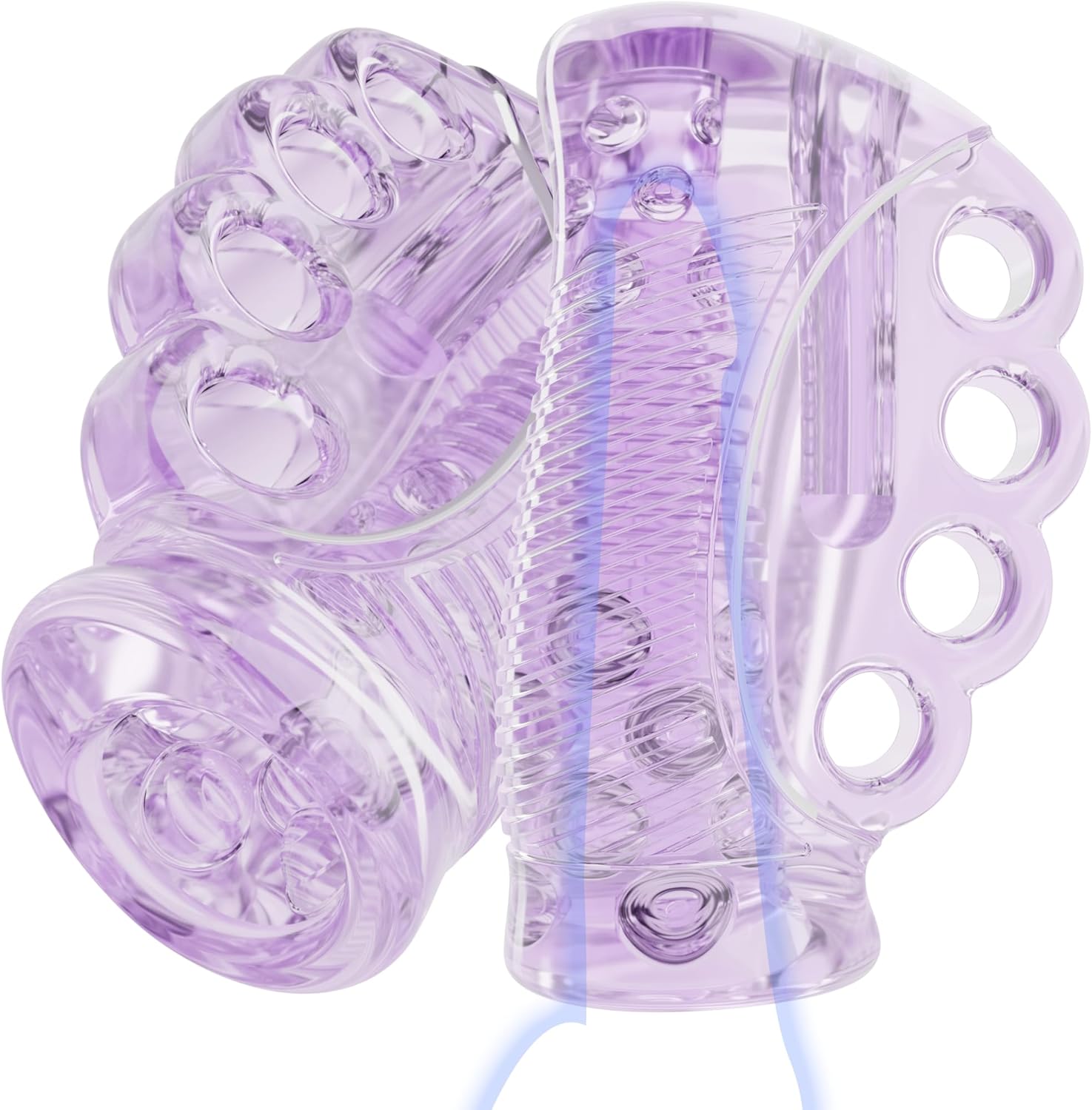 71wrUu8RzlL._AC_SL1500_.jpg Male Masturbator Sex Toy for Men - Textured TPE Sleeve with Vaginal and Oral Feel, Pocket Pussy Stroker for Personal Comfort and Exploration(Purple) : Health & Household - Image 1