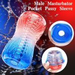 Male Masturbator Sex Toys - Adult Sex Toy Pocket Pussy, TPE Male Masturbation Sleeve, Penis Training Sex Toy for Men, 3D Realistic Texture Spiral Tunnel Stroker, Couple Sex Toys & Game (Red & Blue) : Health & Household - Image 2