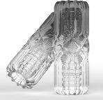 Manual Male Masturbator Stroker - Realistic 3D Textured Stroker Sleeve with Enhanced Soft TPE, Handheld Pocket Pussy for Men, Reusable & Easy to Clean (Black+Transparent) : Health & Household